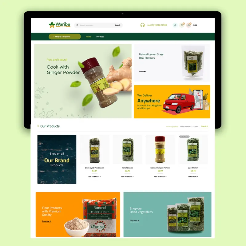 Homepage of the Waribe website